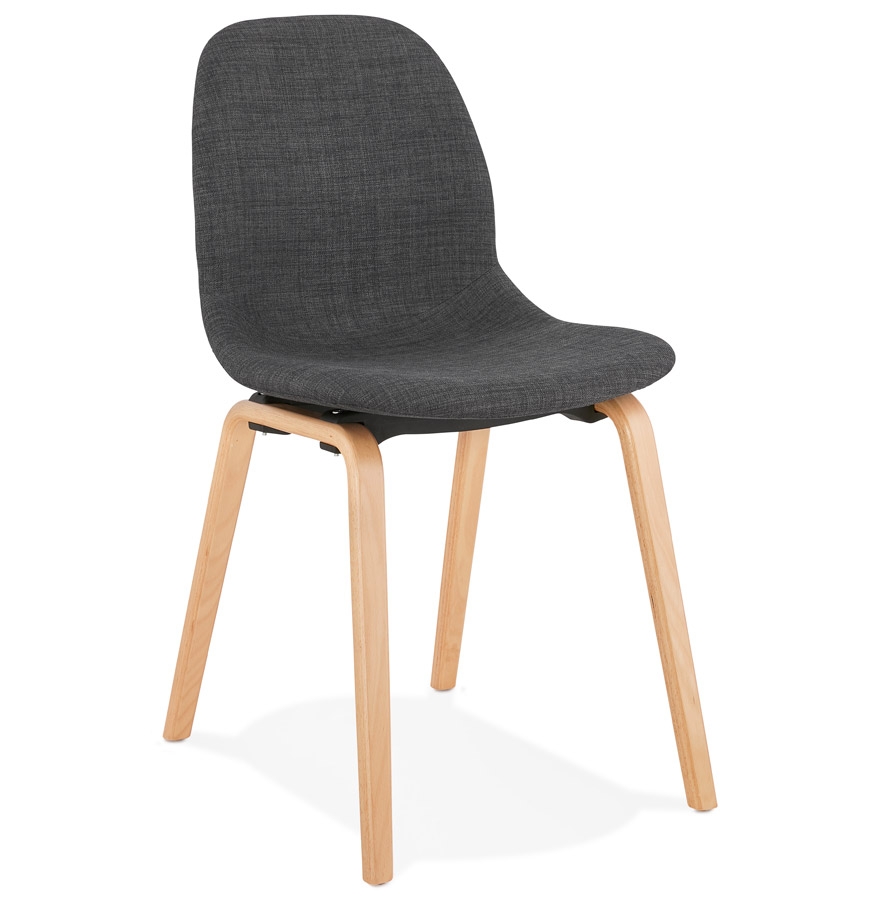 Chaise CELTIK' en tissu gris style scandinave | Beige & gris | 52,5x44,5x81 cm