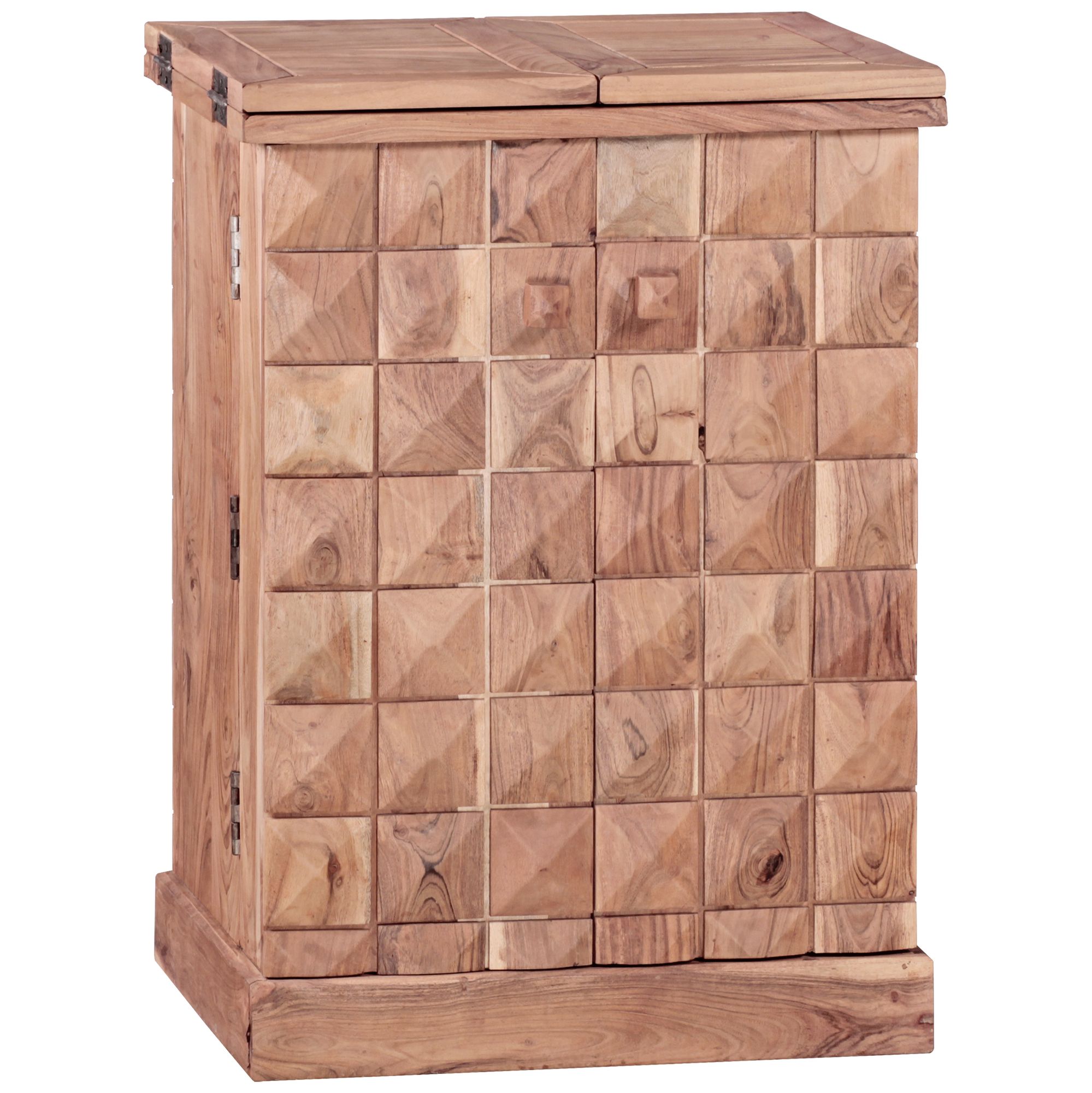 Bar maison Akazie Massif | Naturel brun chaud | 65 x 91 x 50 cm avec portes et tiroir Bar maison Akazie Massif | Naturel brun chaud | 65 x 91 x 50 cm avec portes et tiroir