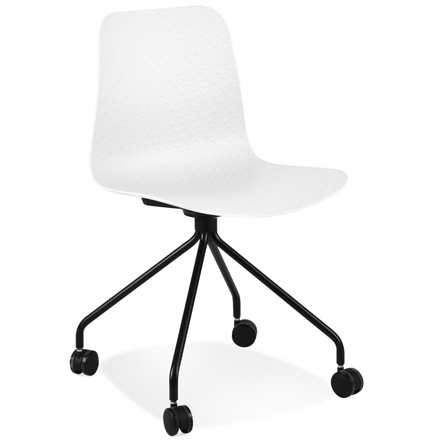 Chaise de bureau design EVORA blanche | Métal noir & polypropylène | 49x47x80 cm