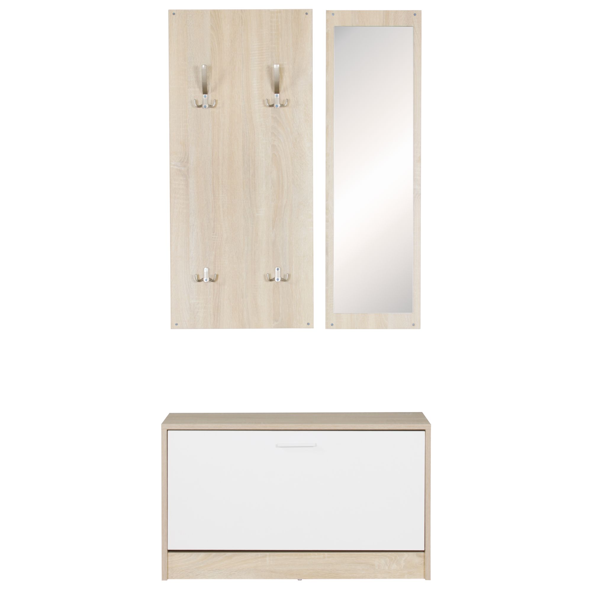 Garde-robe murale SALERNO avec miroir & placard à chaussures sonoma | Design moderne | 80 x 100 x 27 cm Garde-robe murale SALERNO avec miroir & placard à chaussures sonoma | Design moderne | 80 x 100 x 27 cm