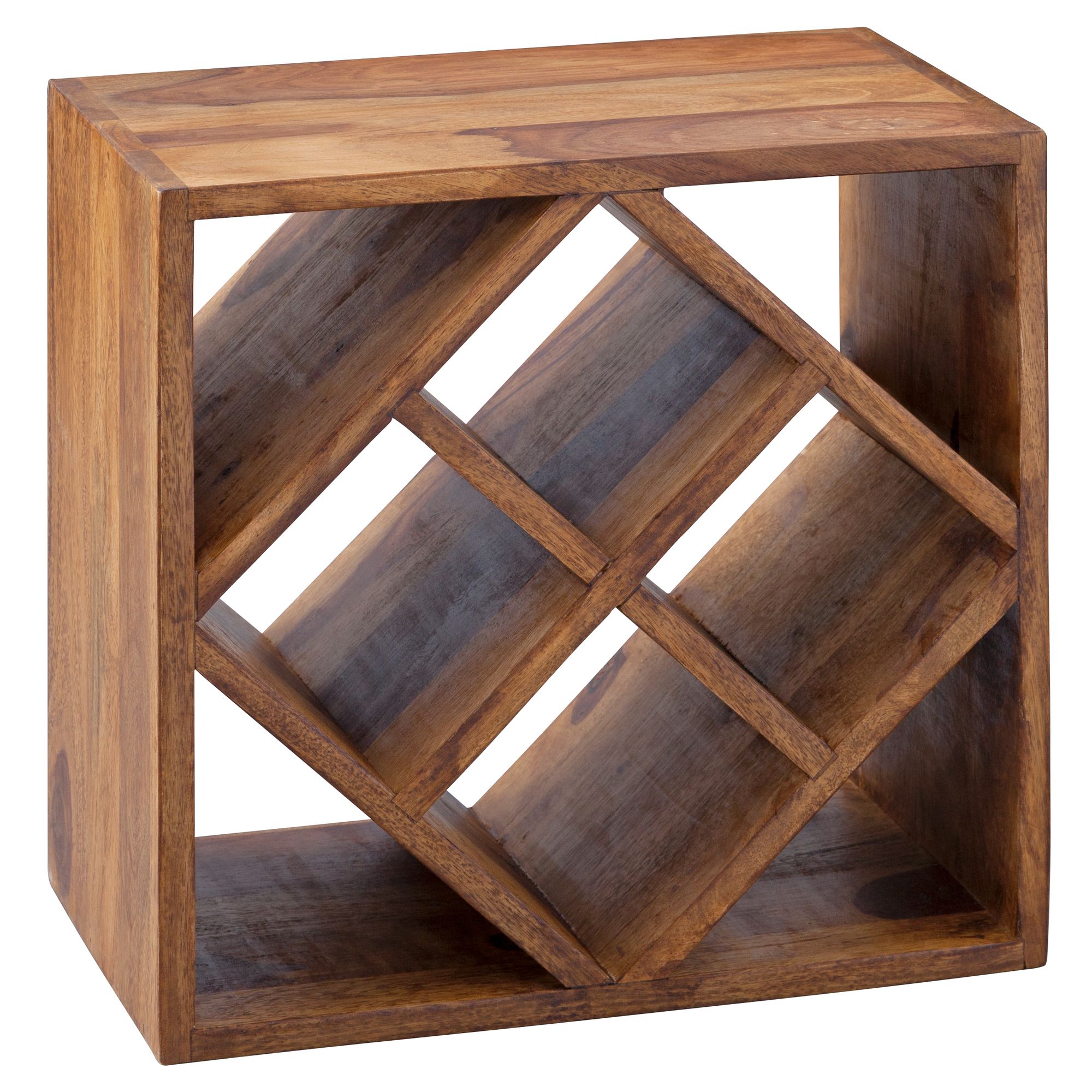 Étagère à bouteilles en Sheesham massif brun 40x40x25 cm pour 8 bouteilles Étagère à bouteilles en Sheesham massif brun 40x40x25 cm pour 8 bouteilles