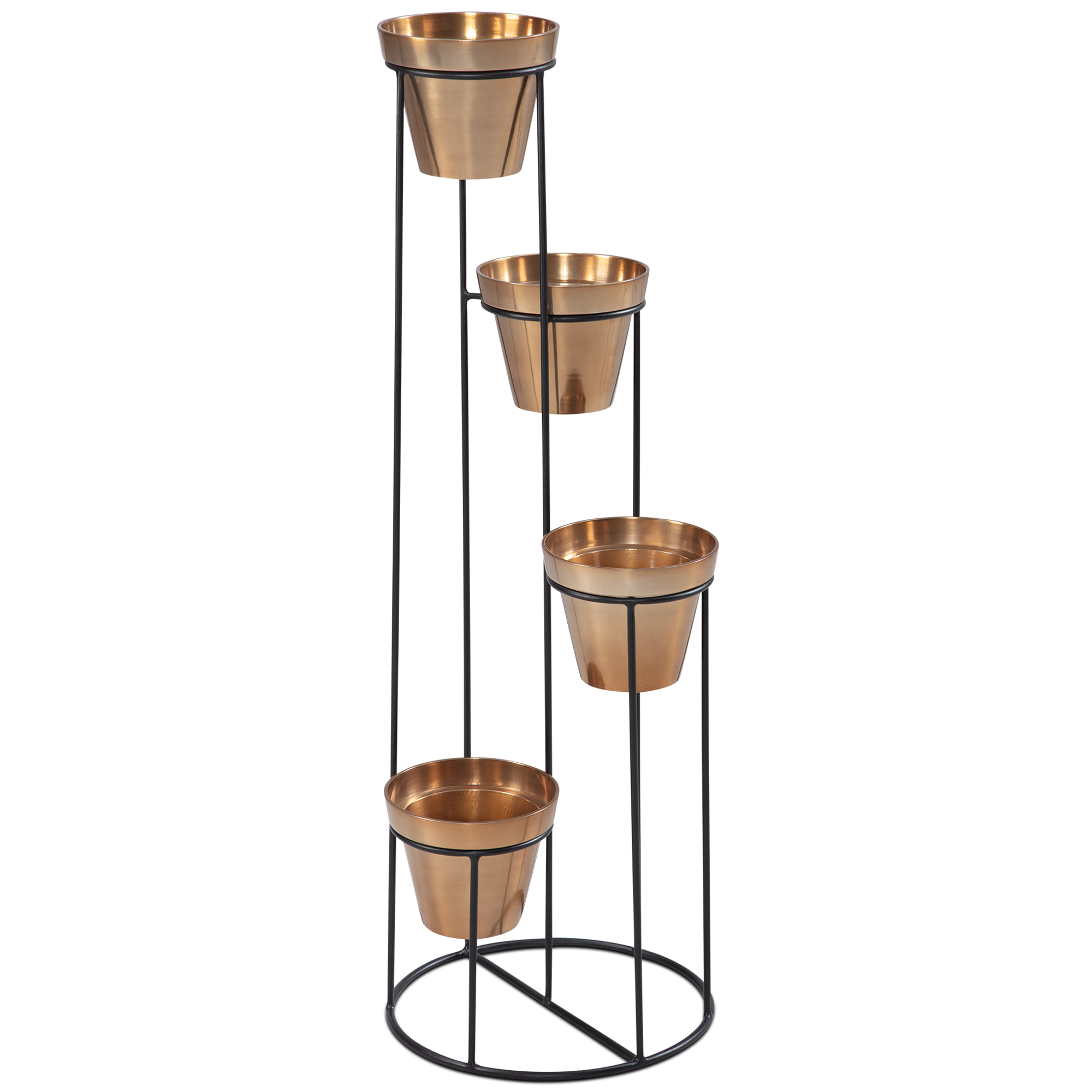 Support à fleurs métal doré / noir 40x109x40 cm support à plantes debout Support à fleurs métal doré / noir 40x109x40 cm support à plantes debout