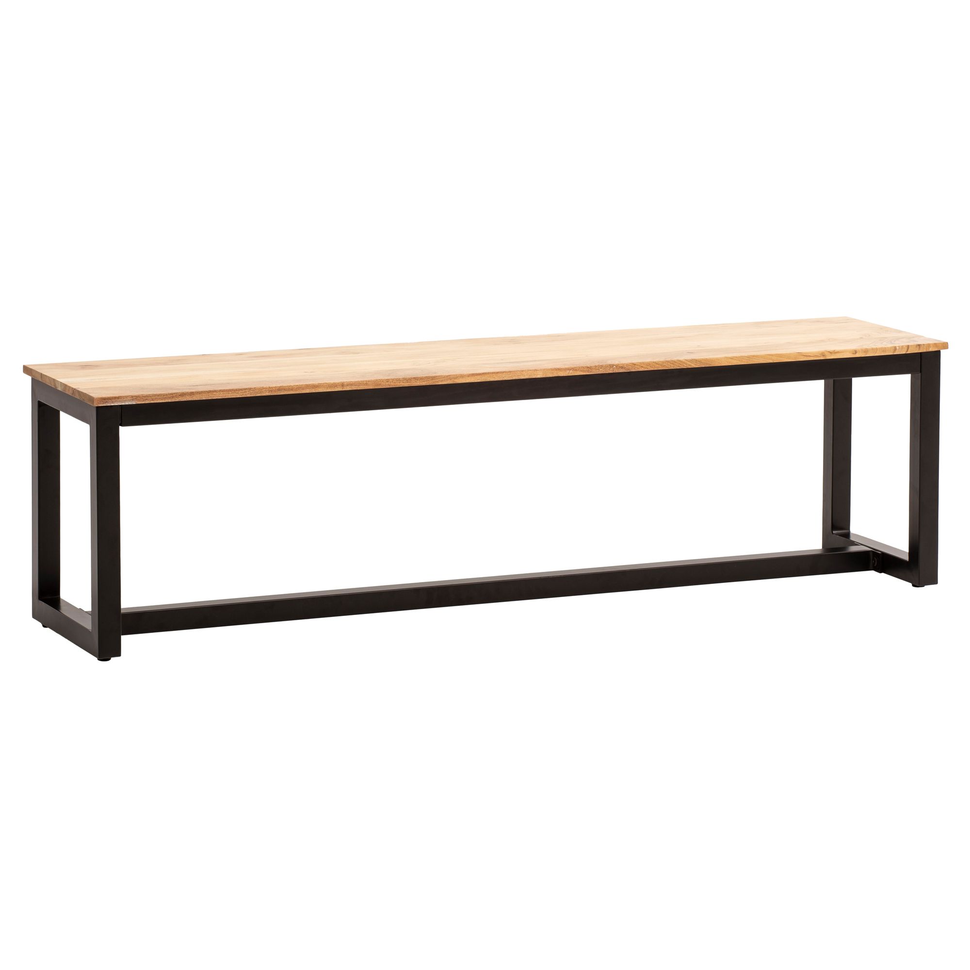 Eetbank 120x40x45 cm Massief Acaciahout | Lichtbruin | Industrieel loft-stijl met metalen poten