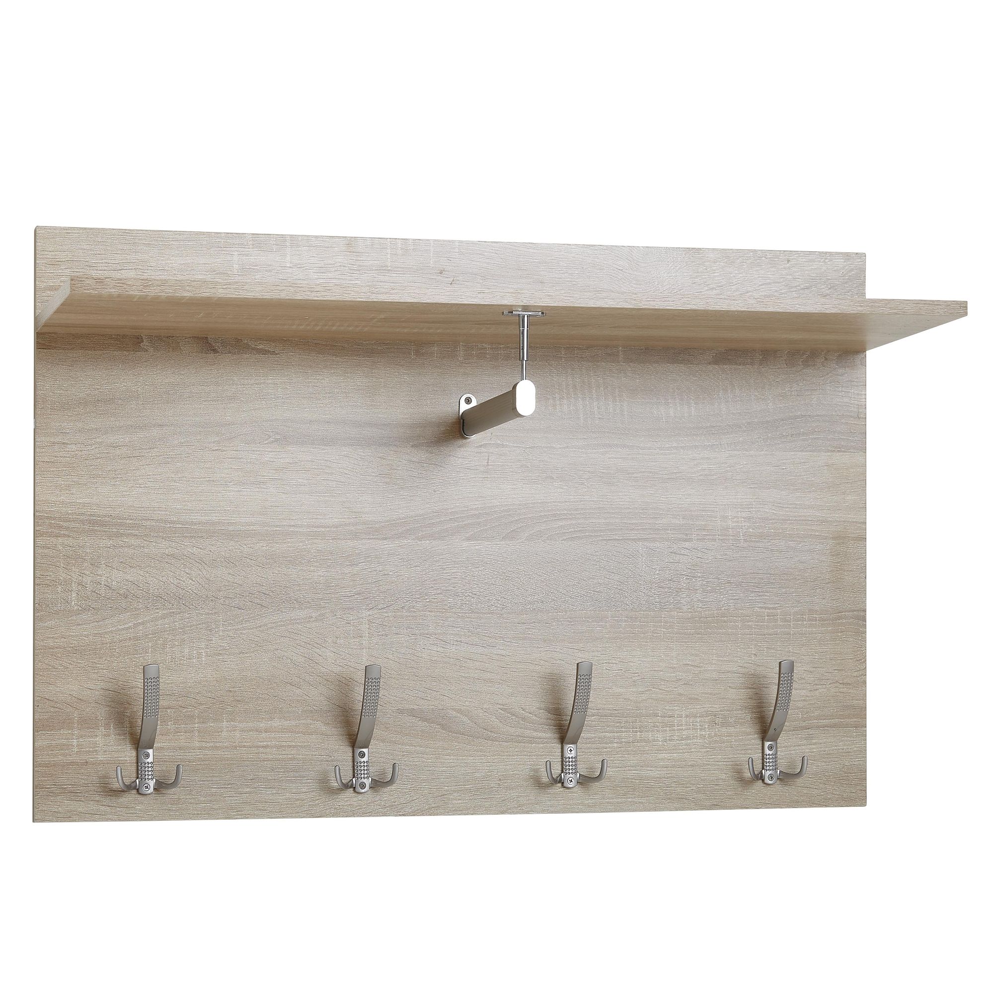 Porte-manteau mural Chêne Sonoma 80x60x29,5 cm porte-manteau design couloir bois, panneau mural à crochets avec étagère et tringle à vêtements, porte-manteau mural Porte-manteau mural Chêne Sonoma 80x60x29,5 cm porte-manteau design couloir bois, panneau mural à crochets avec étagère et tringle à vêtements, porte-manteau mural