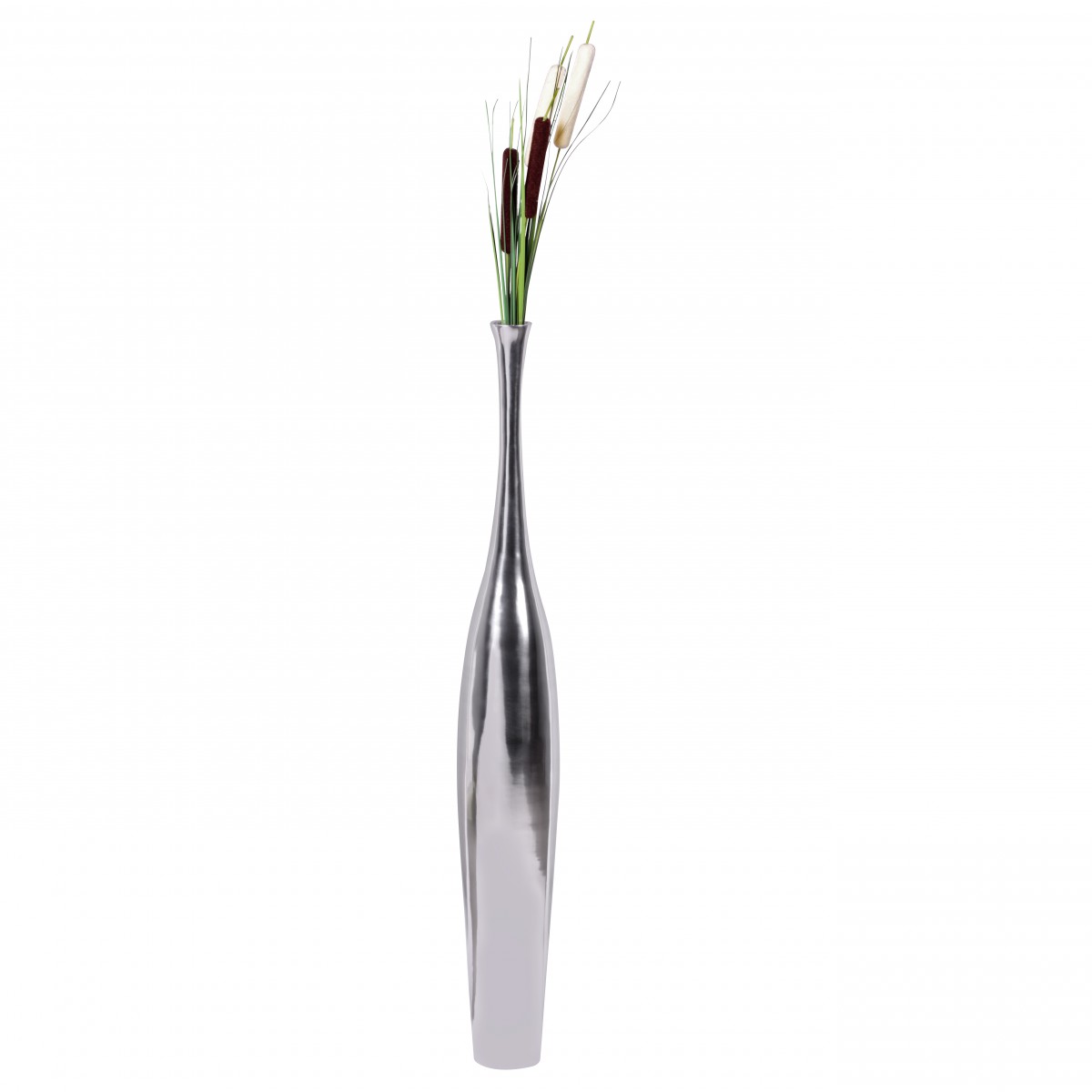 Vase décoratif BOTTLE L | Aluminium argenté moderne | 100 cm Vase décoratif BOTTLE L | Aluminium argenté moderne | 100 cm