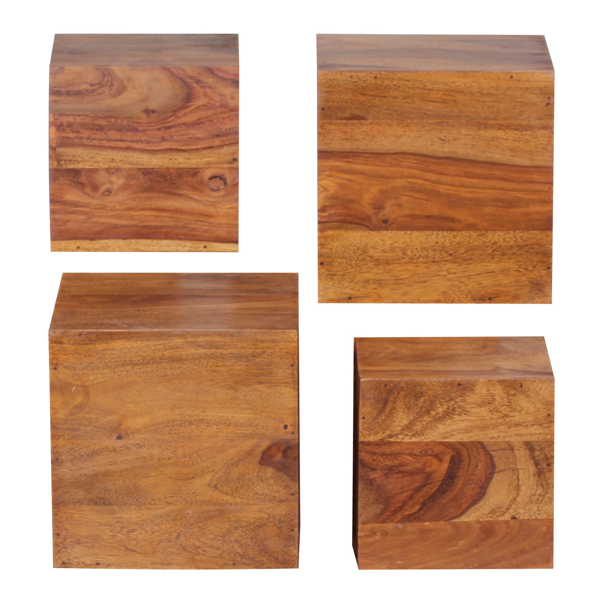 4 étagères murales MUMBAI | Bois massif Sheesham naturel | 25x25x25 cm & 20x20x20 cm 4 étagères murales MUMBAI | Bois massif Sheesham naturel | 25x25x25 cm & 20x20x20 cm