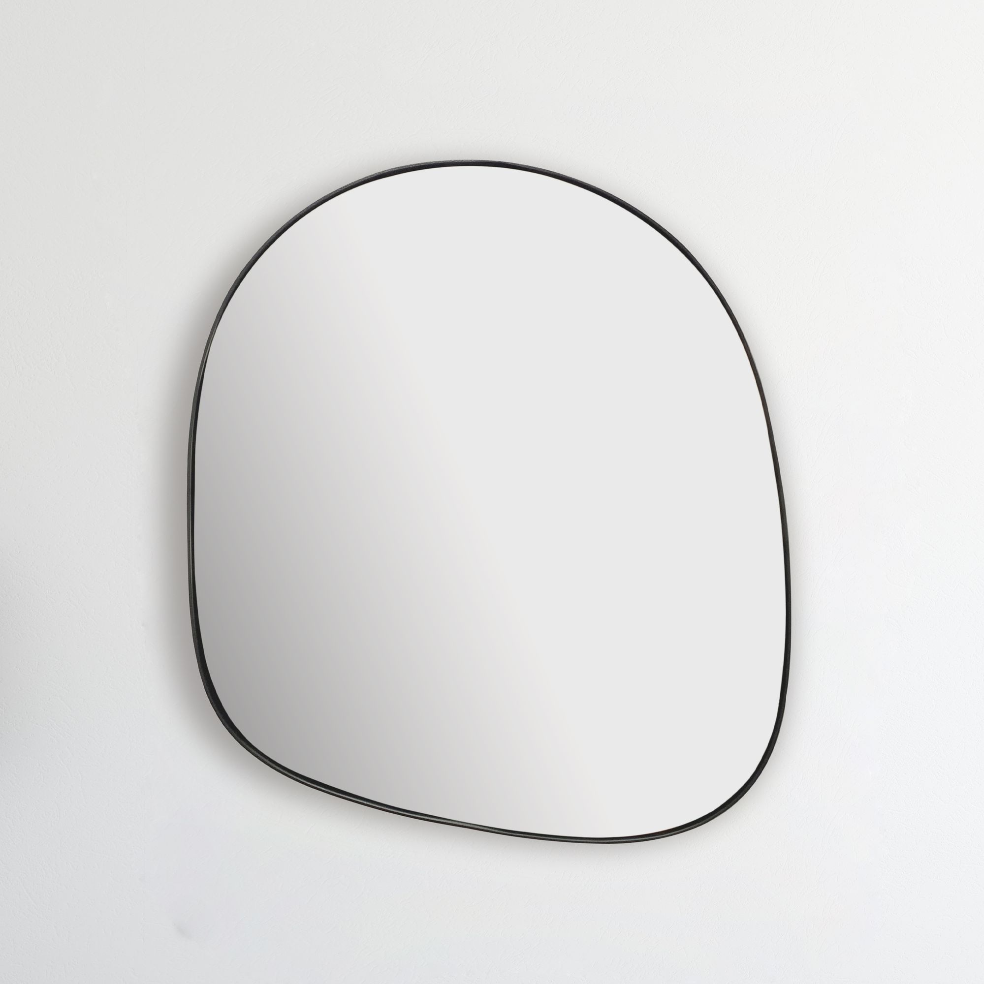 Asymmetrische Wandspiegel | Zwart Metaal | 53x60 cm