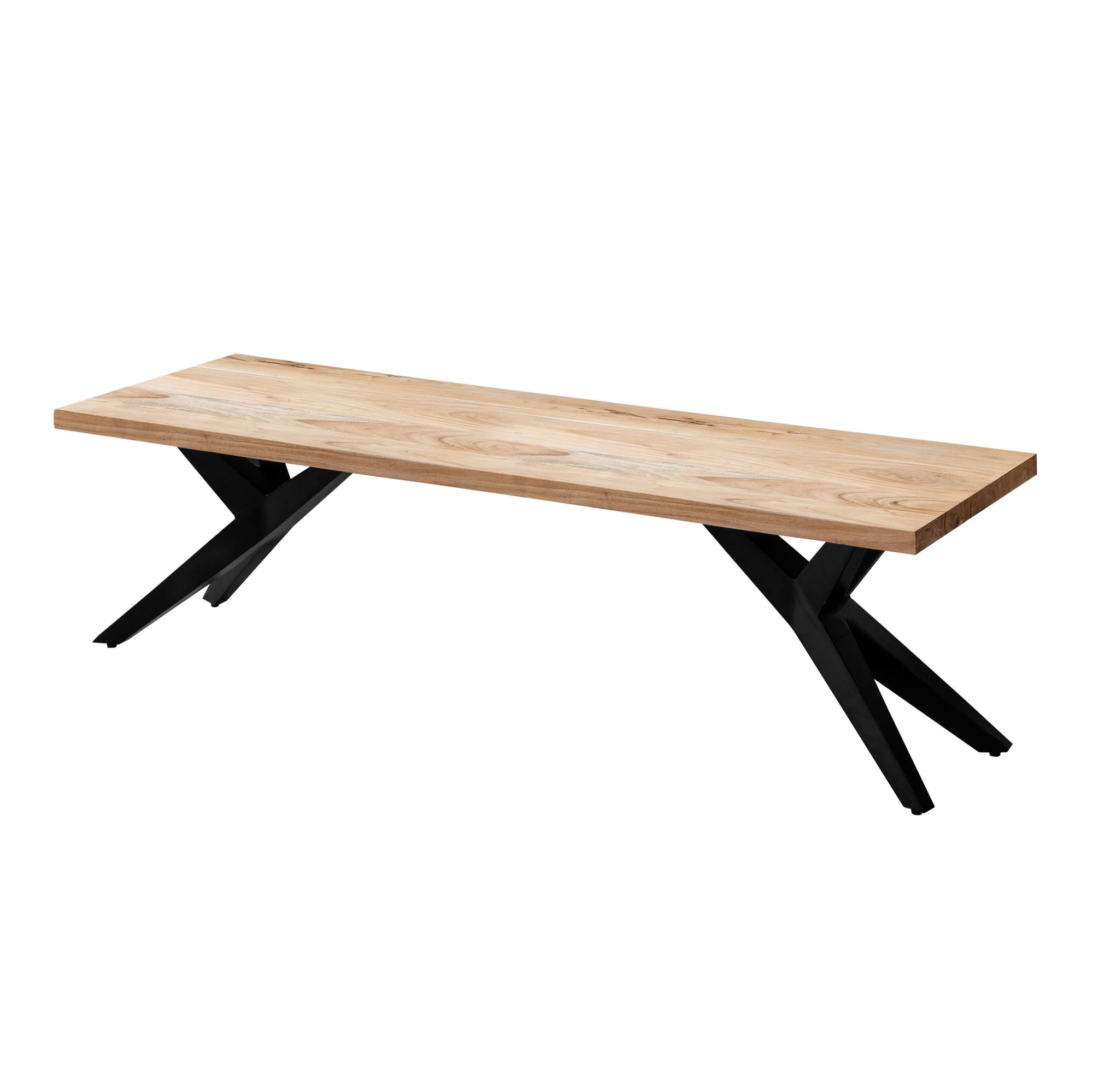 Banc de salle à manger 120x45x45 cm | Acacia massif | Métal noir mat