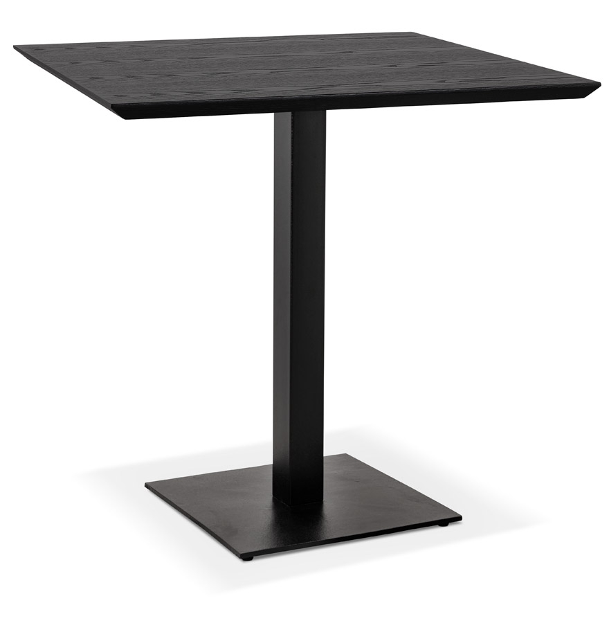 'REGIS' kleine vierkante eettafel in hout en zwart gietijzer - 70x70 cm