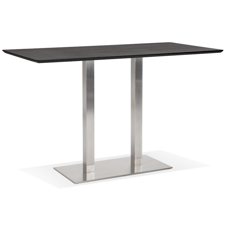 Table haute design MAMBO BAR | MDF noir finition frêne | 180x90x100 cm