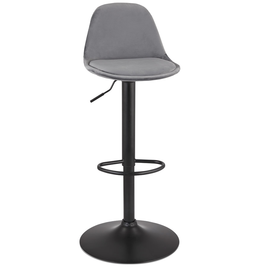 Alterego Tabouret de bar FINLEY Couleur du piètement Noir Assise Gris
