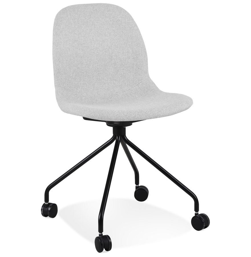 Chaise de bureau TAVIRA gris clair en tissu | Noir et gris | 49x46x86 cm